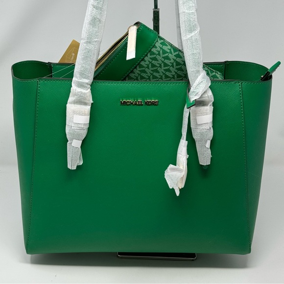 Michael Kors Charlotte Palmetto Green 3 in 1 Tote NWT $678 - Picture 6 of 6